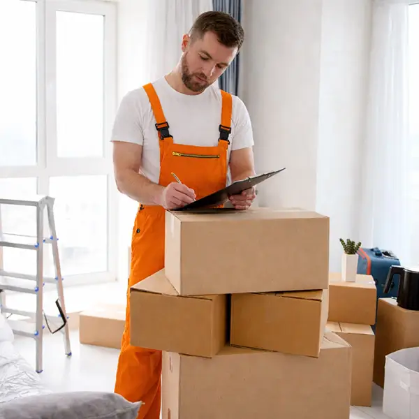 Ein Umzugsprofi bei der Besichtigung